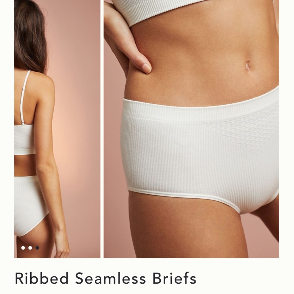 Anthropologie Ribbed Seamless ivory briefs